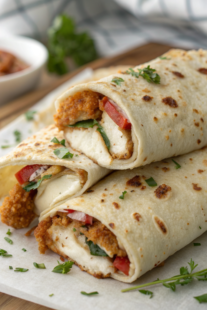 Air Fryer Crispy Chicken & Mozzarella Wraps Recipe