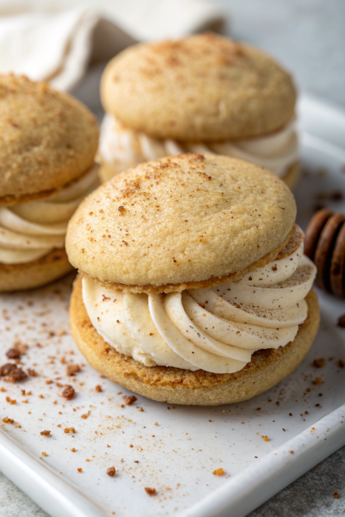 Apple Cider Whoopie Pie cookies with Caramel Filling