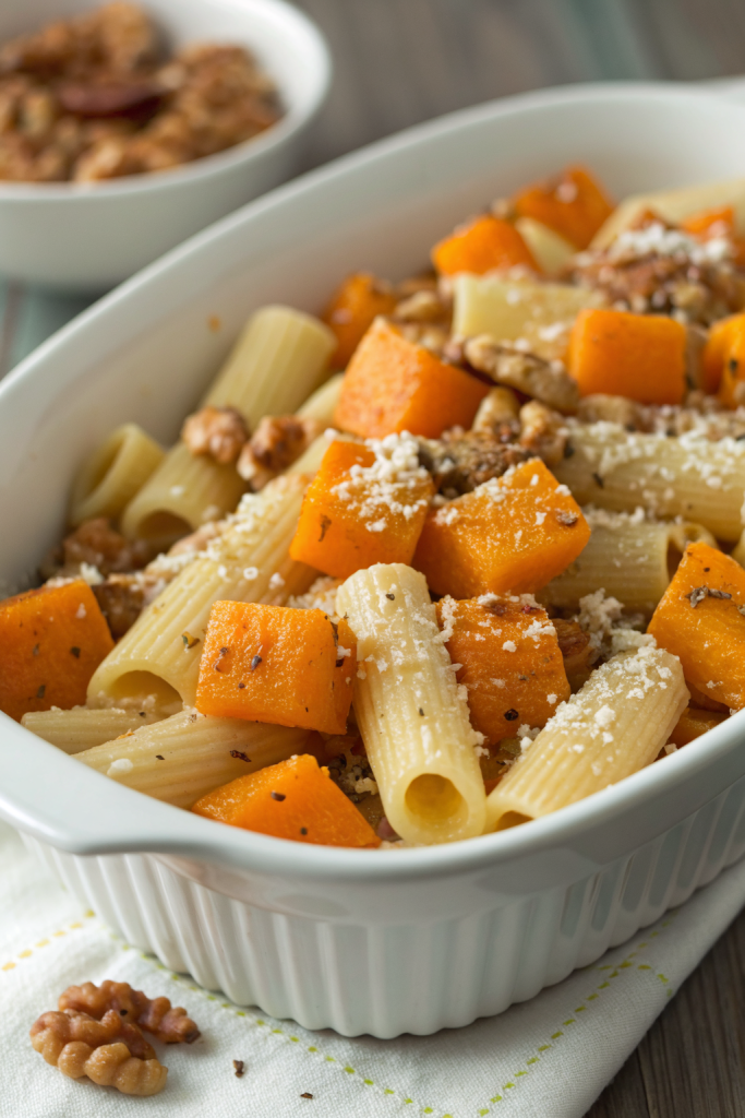 Cheesy Pasta Bake with Pumpkin