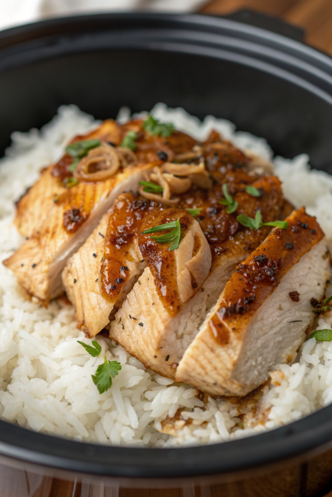 Crock Pot No Peek Chicken with Rice