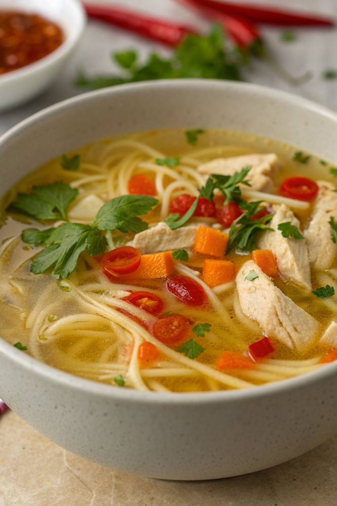 Ginger Garlic Chicken Noodle Soup Recipe