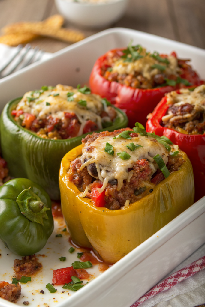 Stuffed Bell Peppers with Rice and Veggies