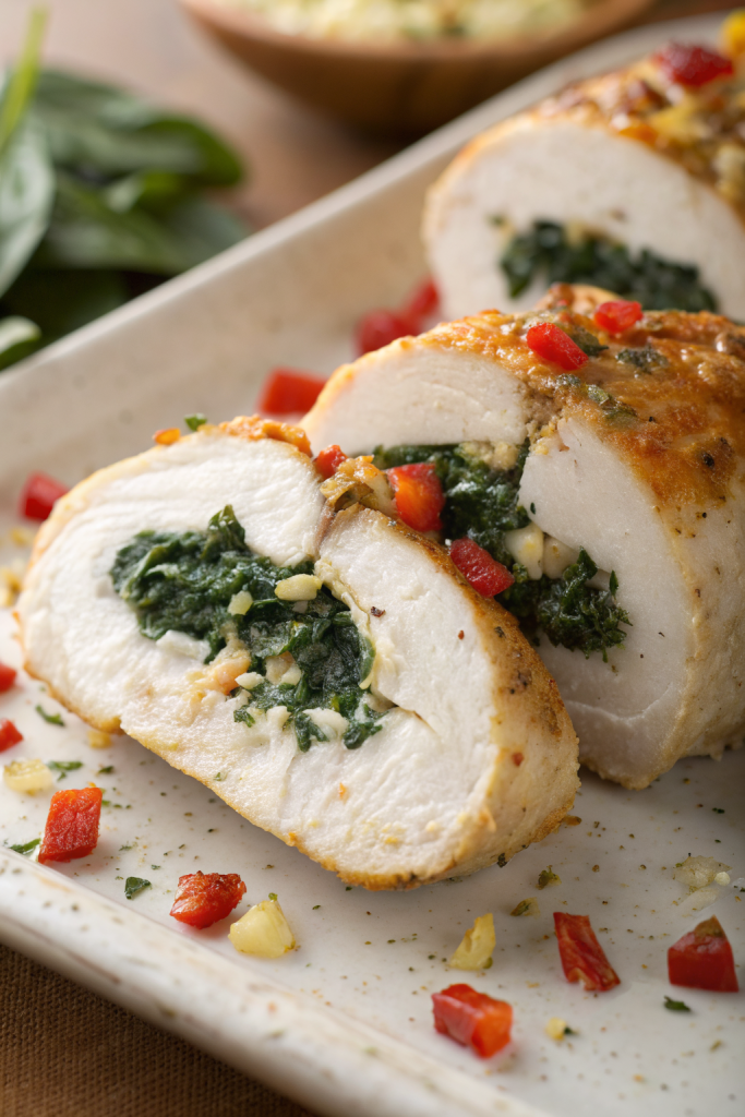Tasty Chicken Breast with Feta and Spinach